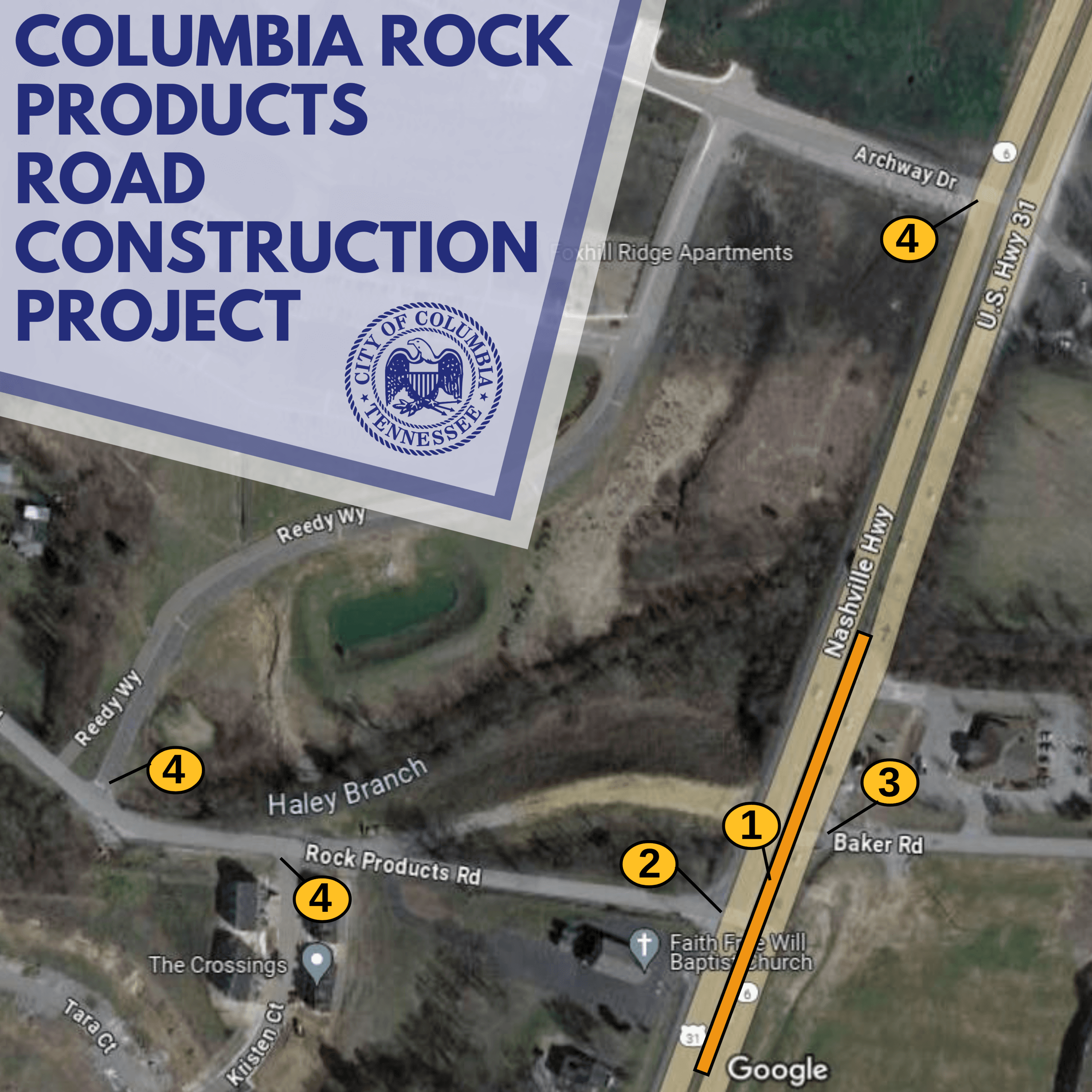 Columbia Rock Products Road Construction Project